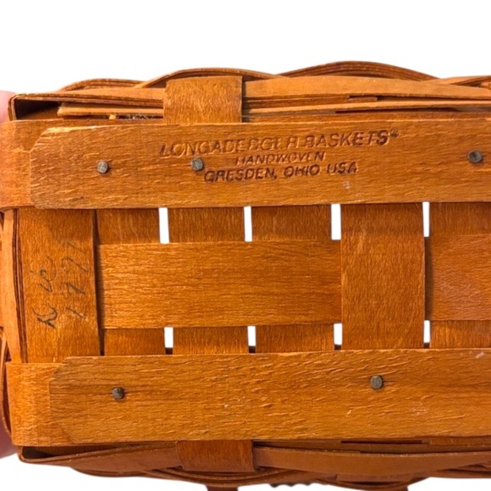 Vintage 1991 Longaberger Small Brown Wall Hanging Basket - Picture 6 of 10